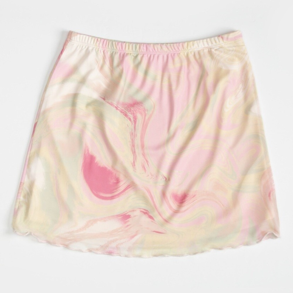 Full Tilt Mesh Marble Swirl Girls Skirt Large New with Tags Fully Lined Lettuce
